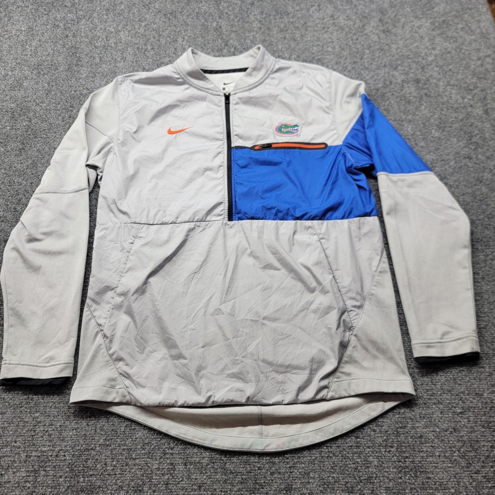 Nike Florida Gators Mens Grey Blue Quarter Zip Pullover Jacket 35026X-FG5 M
